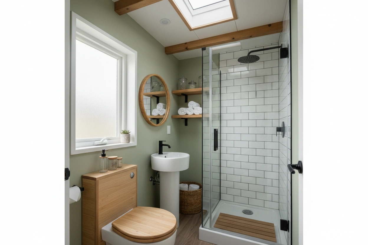 Professional image illustrating Understanding the Basics of Tiny House Bathrooms