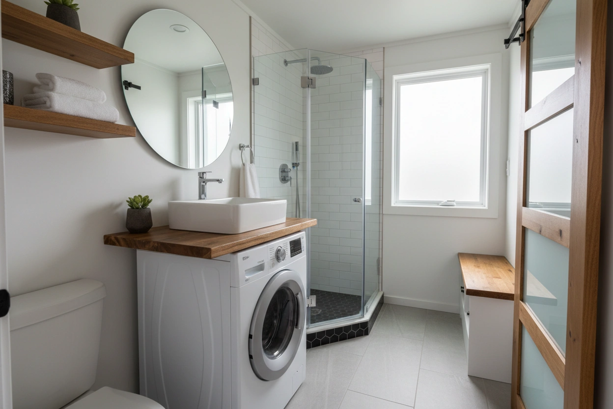 Professional image illustrating Small Bathroom Ideas to Enhance Style and Functionality