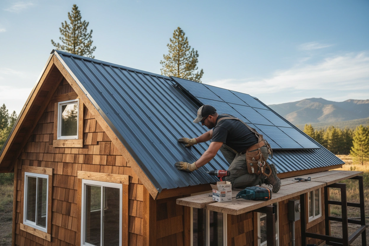 Professional image illustrating Steps for Installing Tiny House Roofing