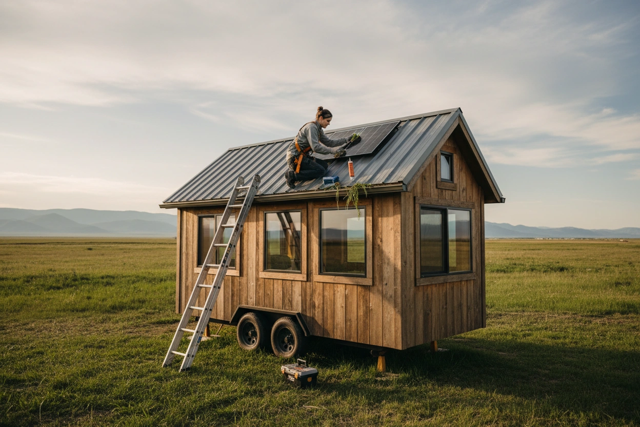 Professional image illustrating Essential Maintenance Tips for Tiny House Roofing