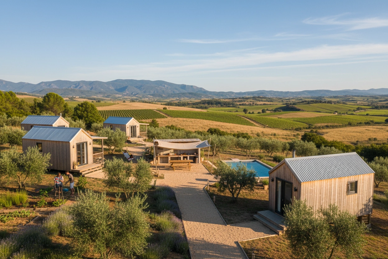 Professional image illustrating Top 10 Tiny House Communities in Spain