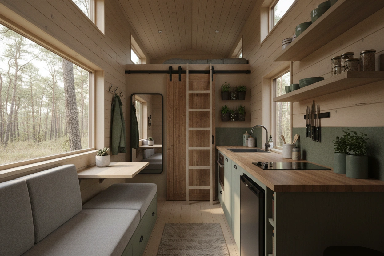 Professional image illustrating Tips for Maximizing Space in Tiny House Interiors