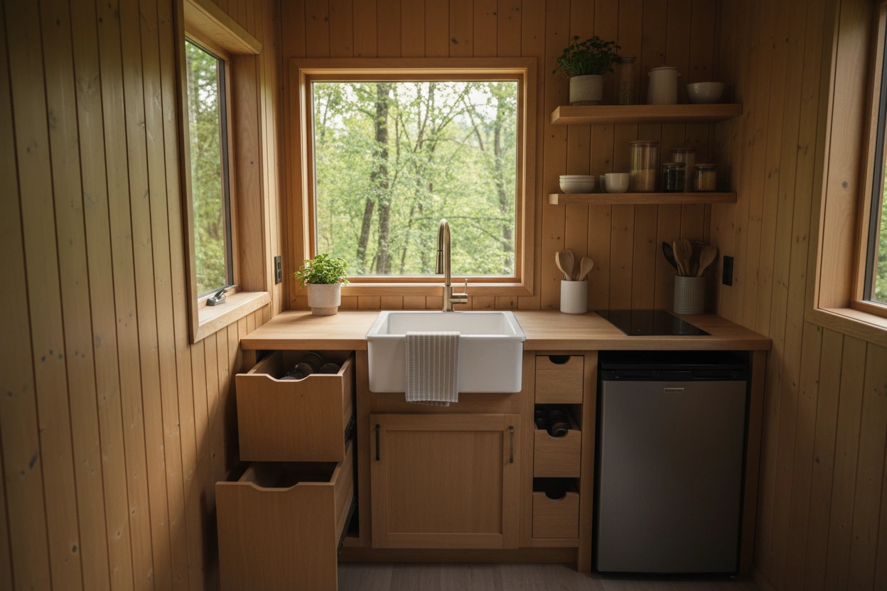 Professional image illustrating Understanding the Tiny House Kitchen