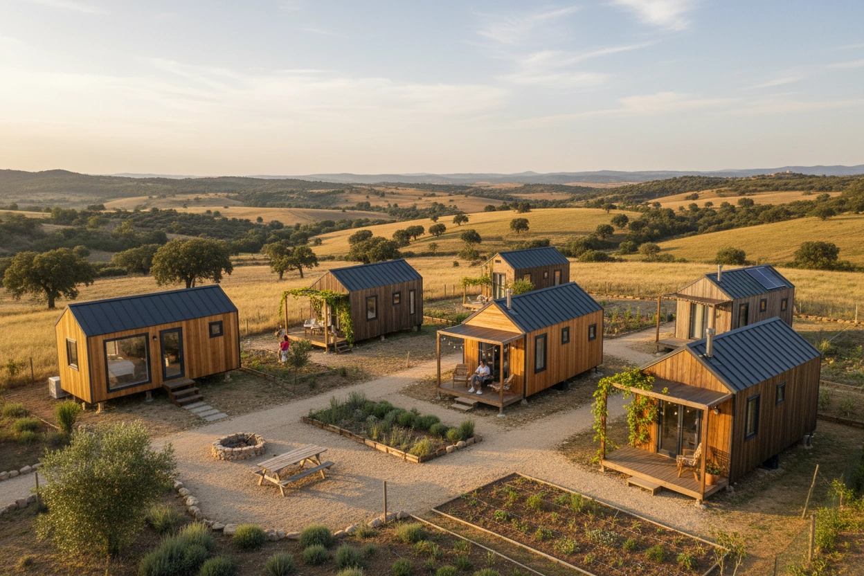 Professional image illustrating Top 10 Tiny House Communities in Spain
