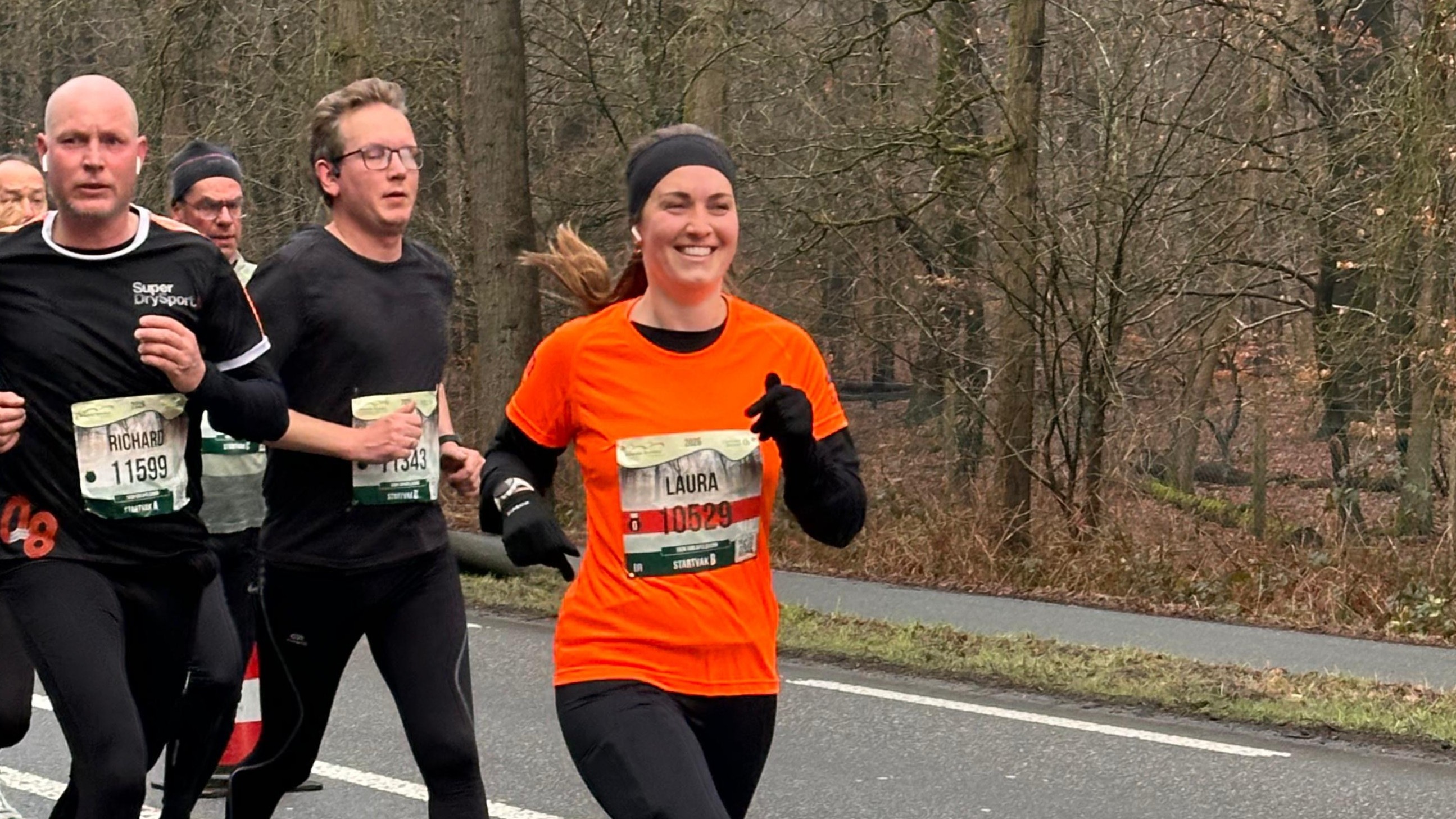 Trotse deelnemer aan de Midwinter Marathon in Apeldoorn