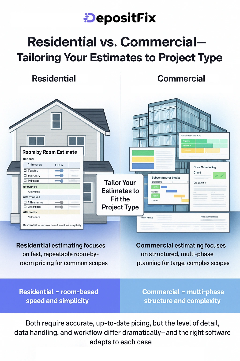 residential vs commercial estimate