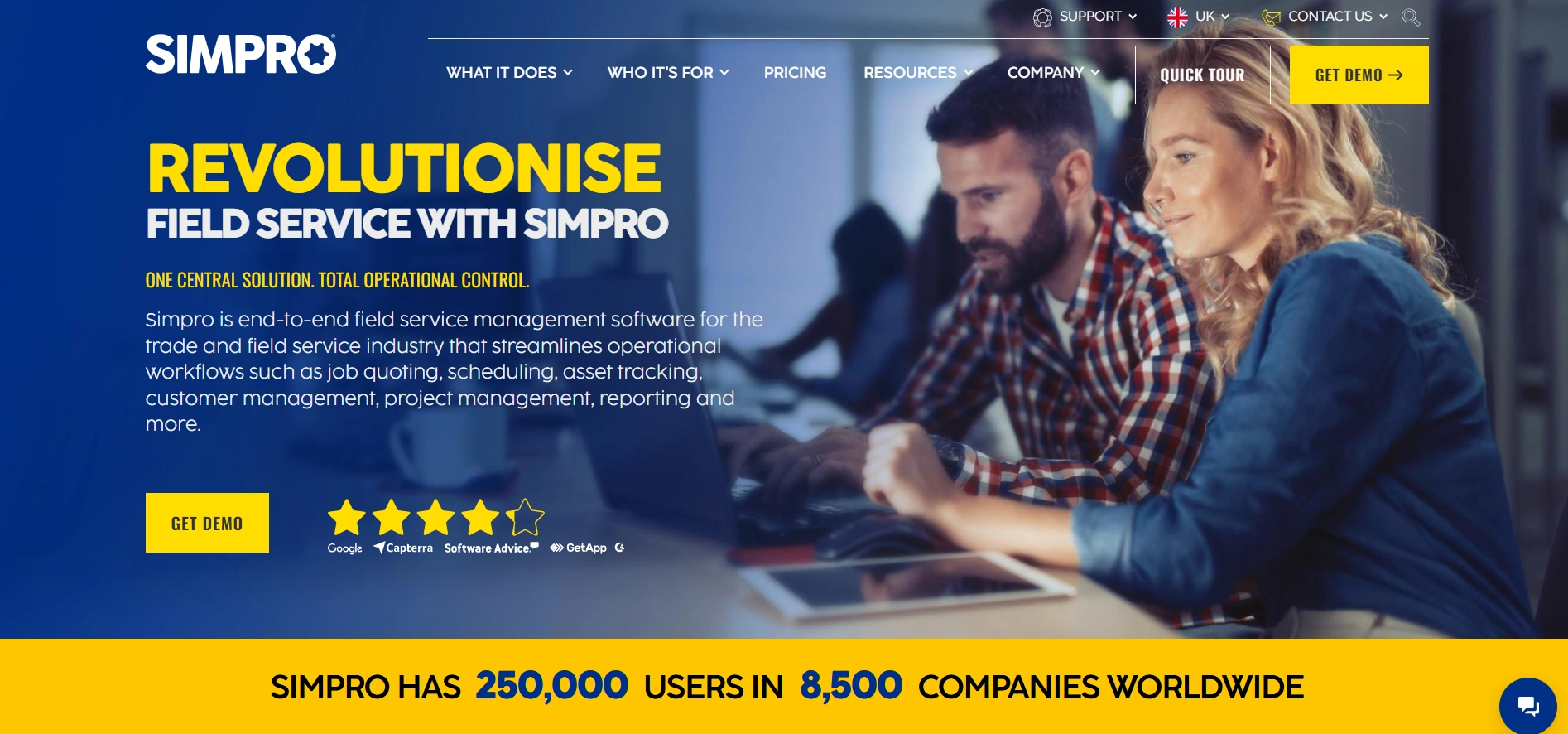 Simpro project management and service software for electricians