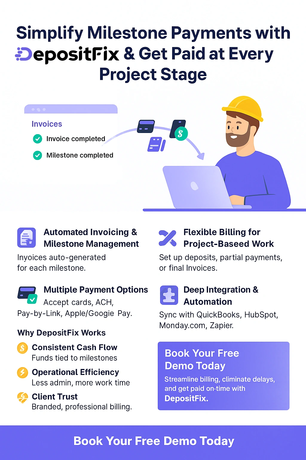simplify milestone payments with depositfix