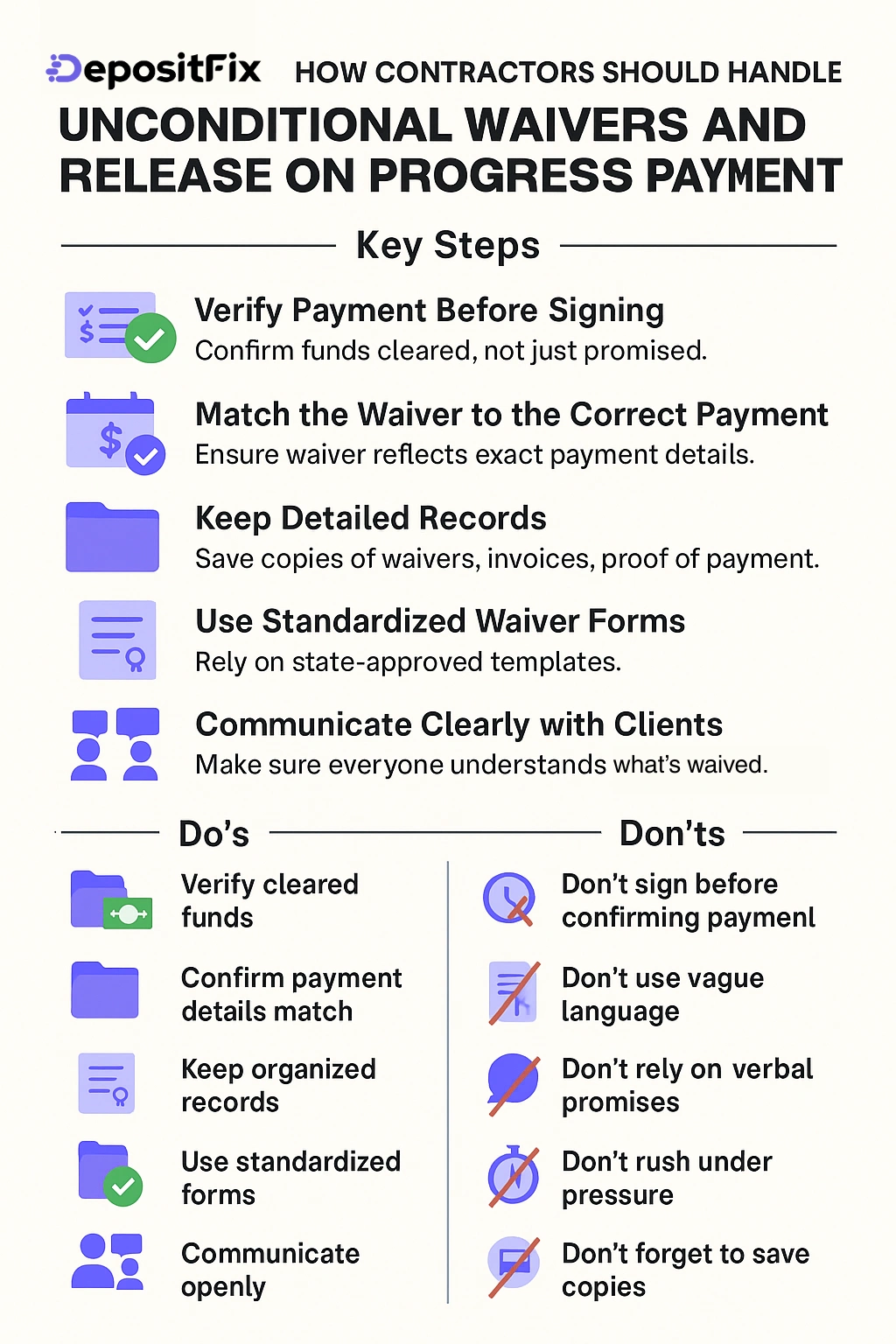 how contractors should handle unconditional waivers and release on progress payment