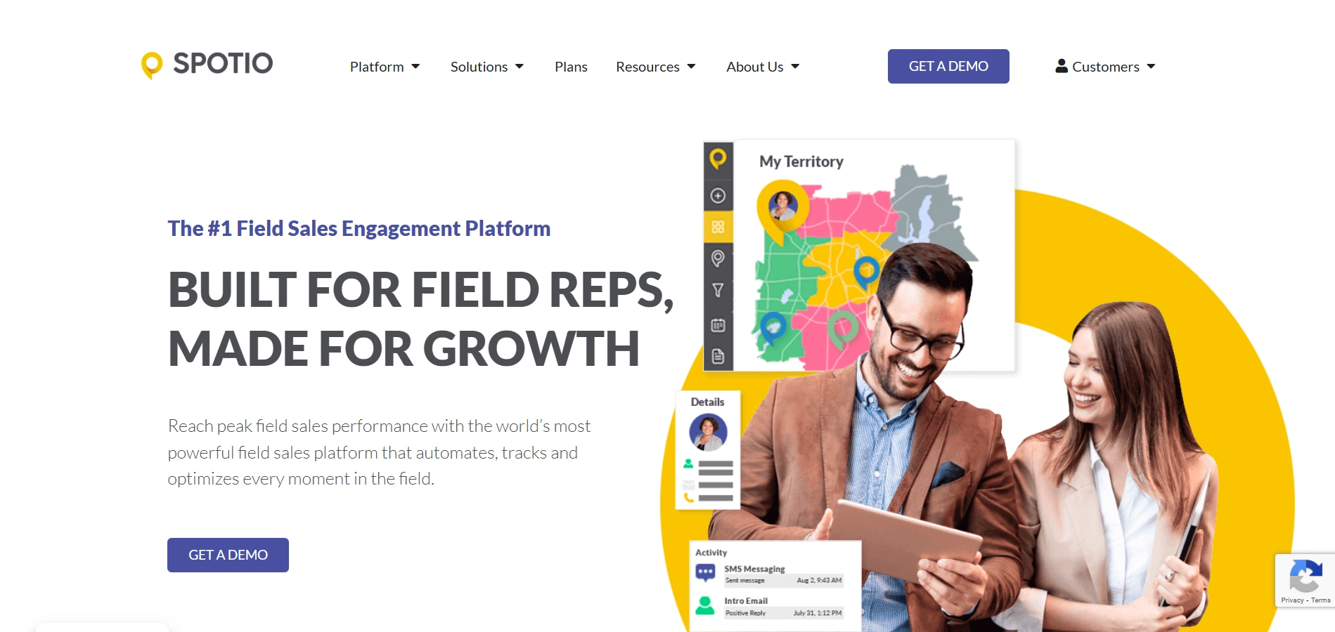 Spotio field sales and territory management CRM 
