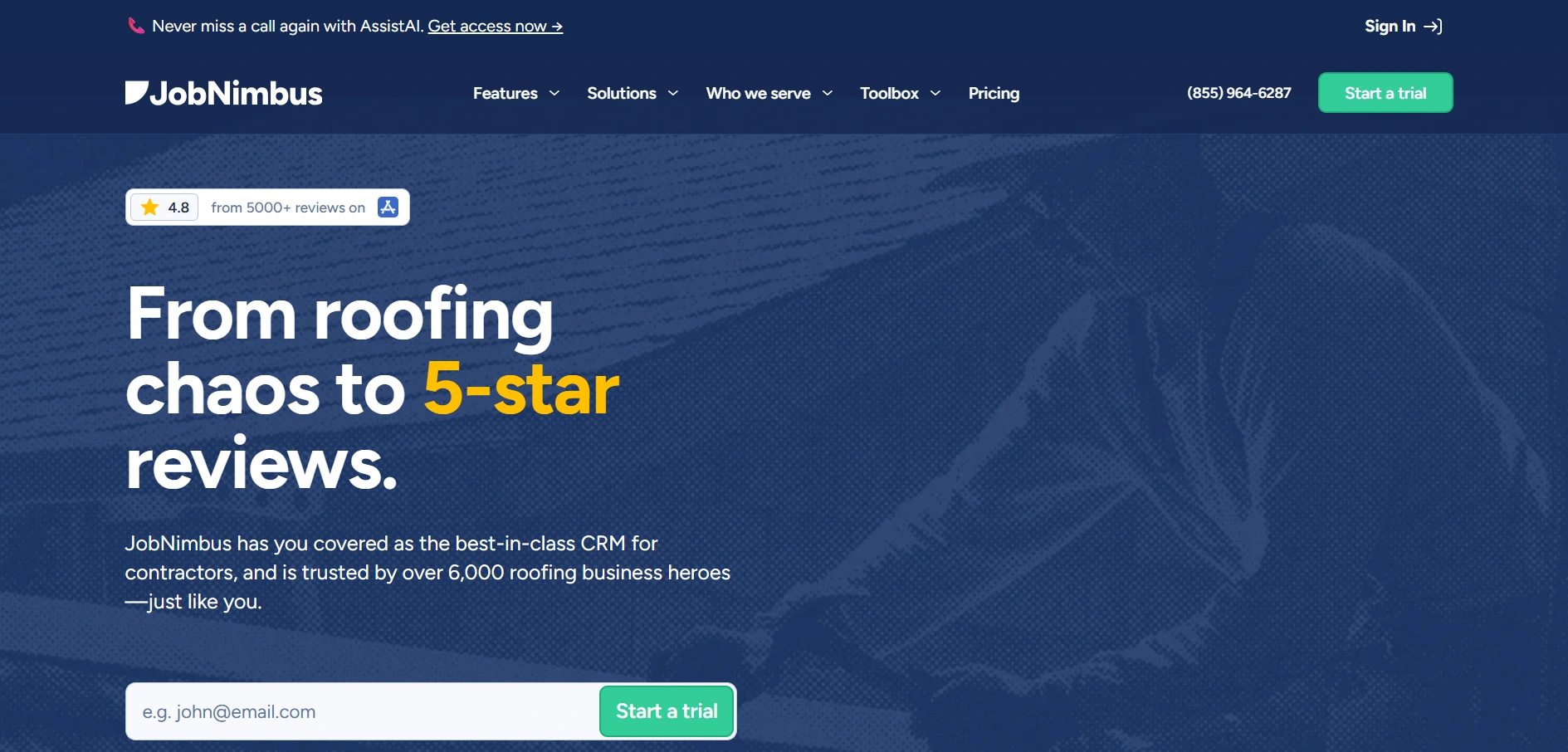 Jobnimbus roofing CRM and project management platform