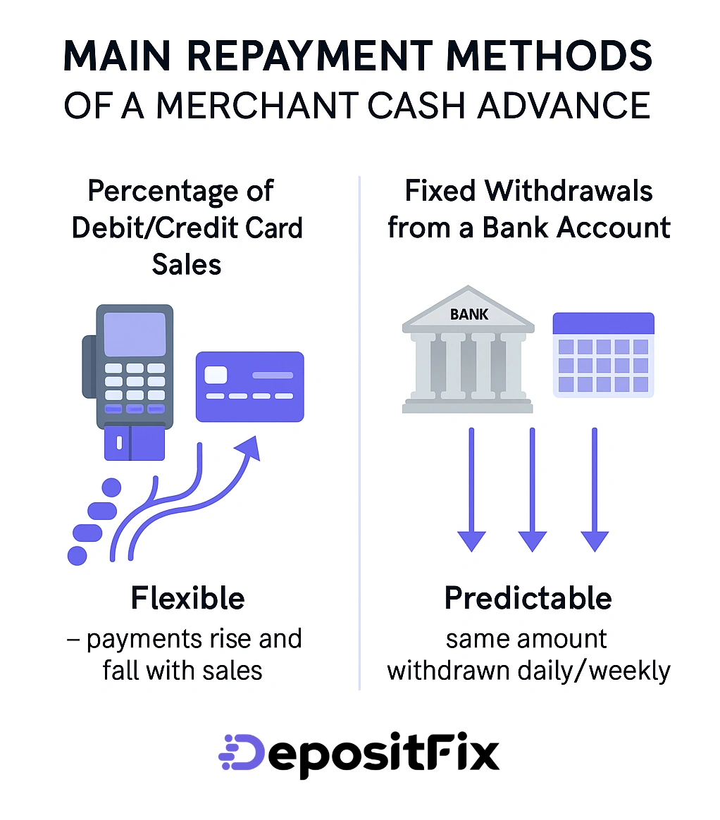 main repayment methods of a merchant cash advance