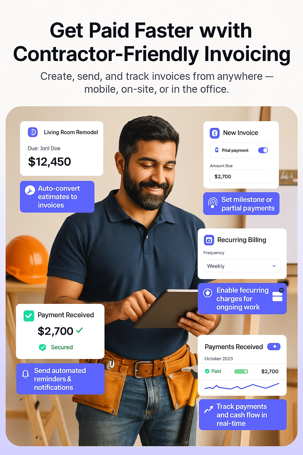 how to get paid faster with invoicing software for contractors