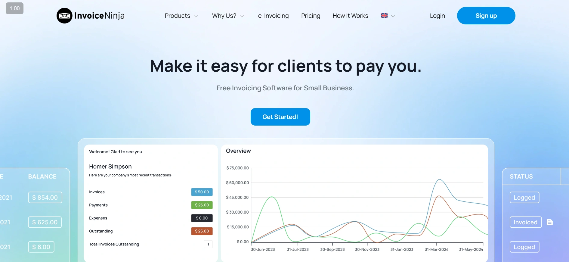 Invoice ninja invoice processing automation software for freelancers and small to medium-sized businesses