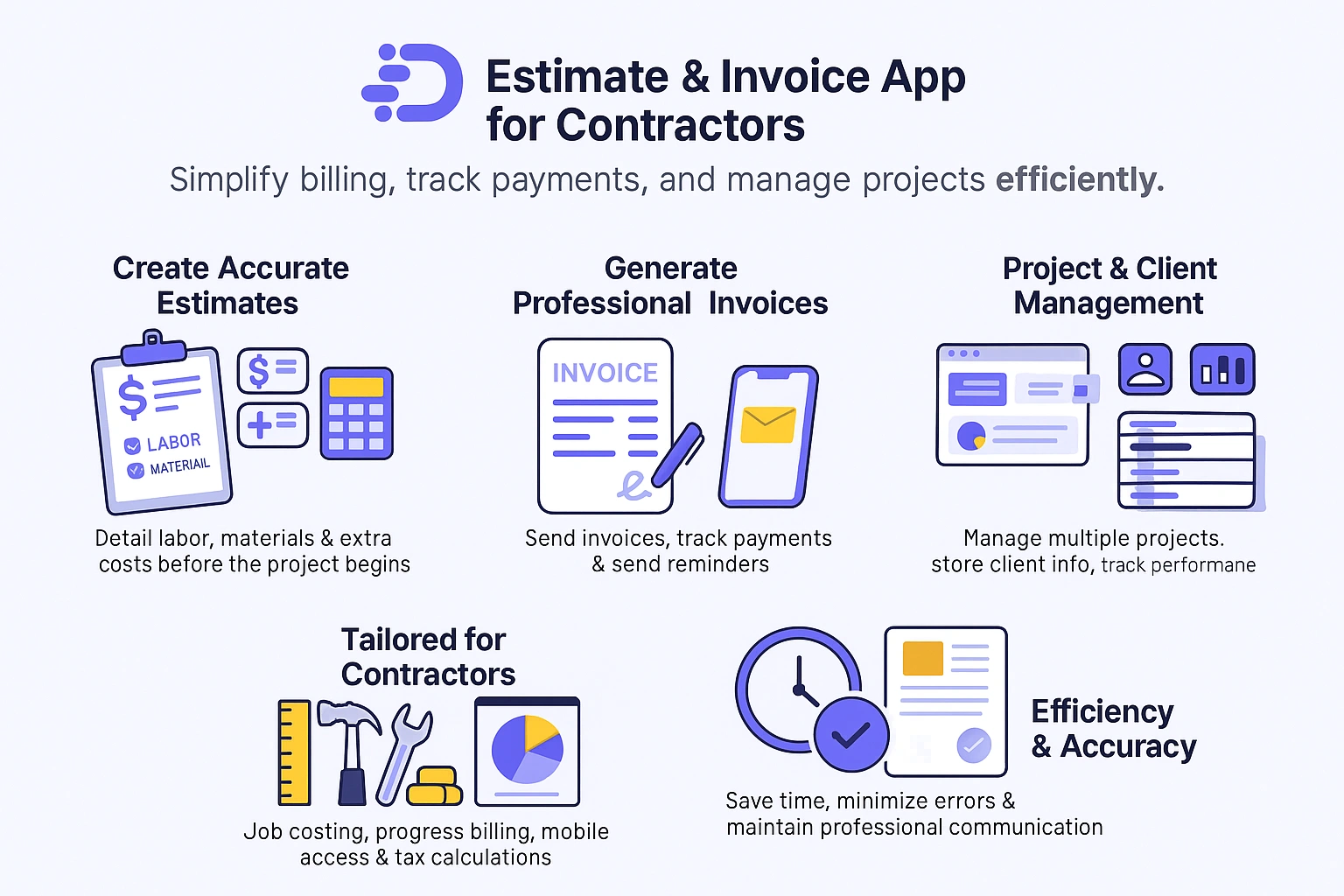 what is an estimate and invoice app for contractors