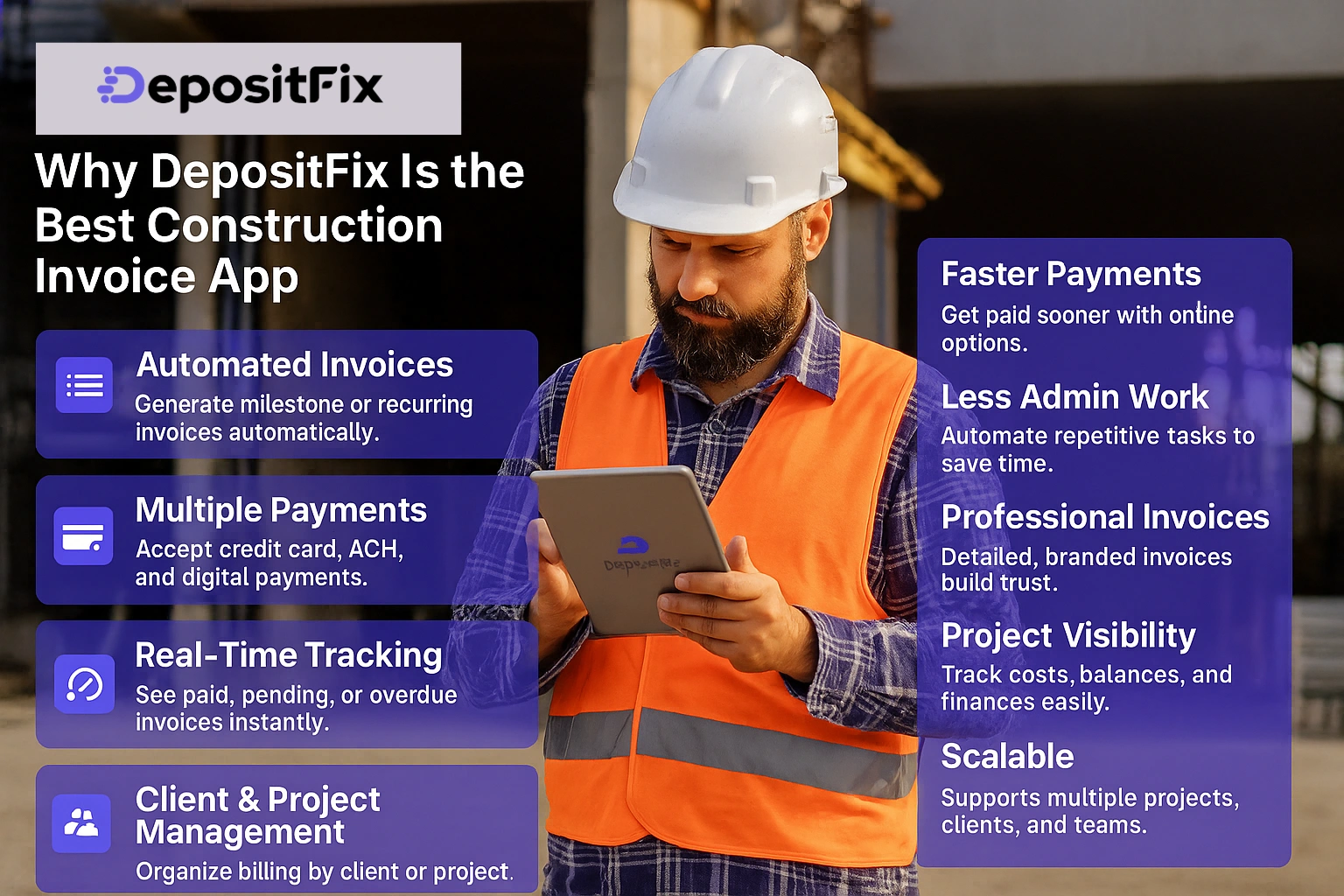 why depositfix is the best construction invoice app