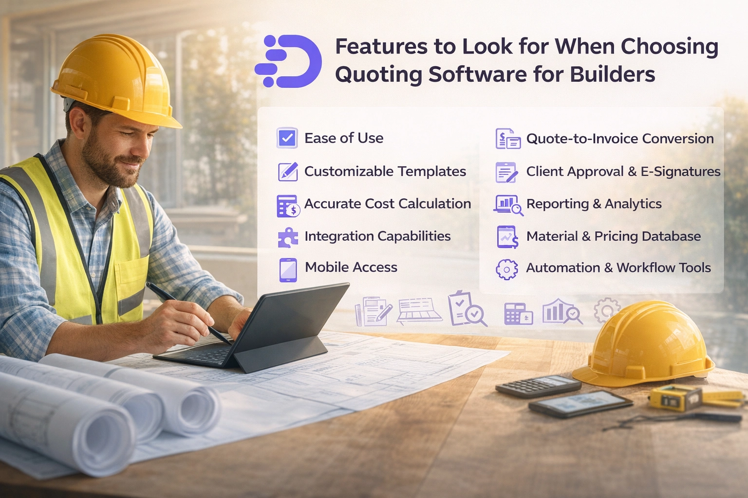 what features to look for when choosing a quoting software for builders