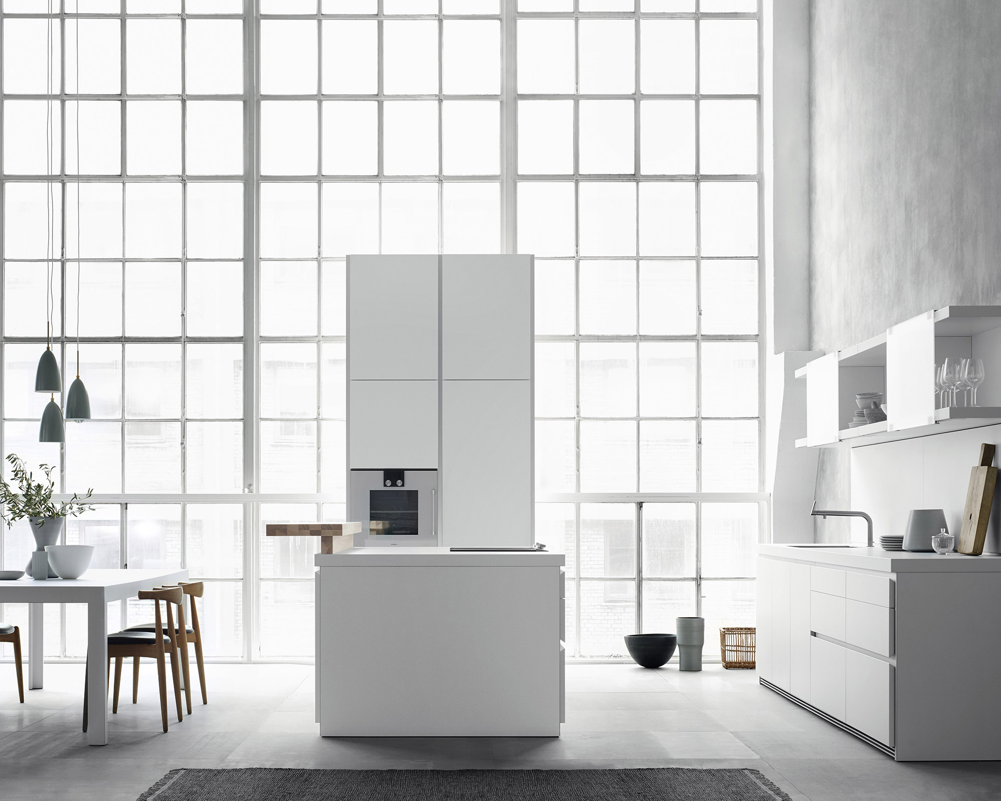 b1 kitchen by Bulthaup in large industrial room
