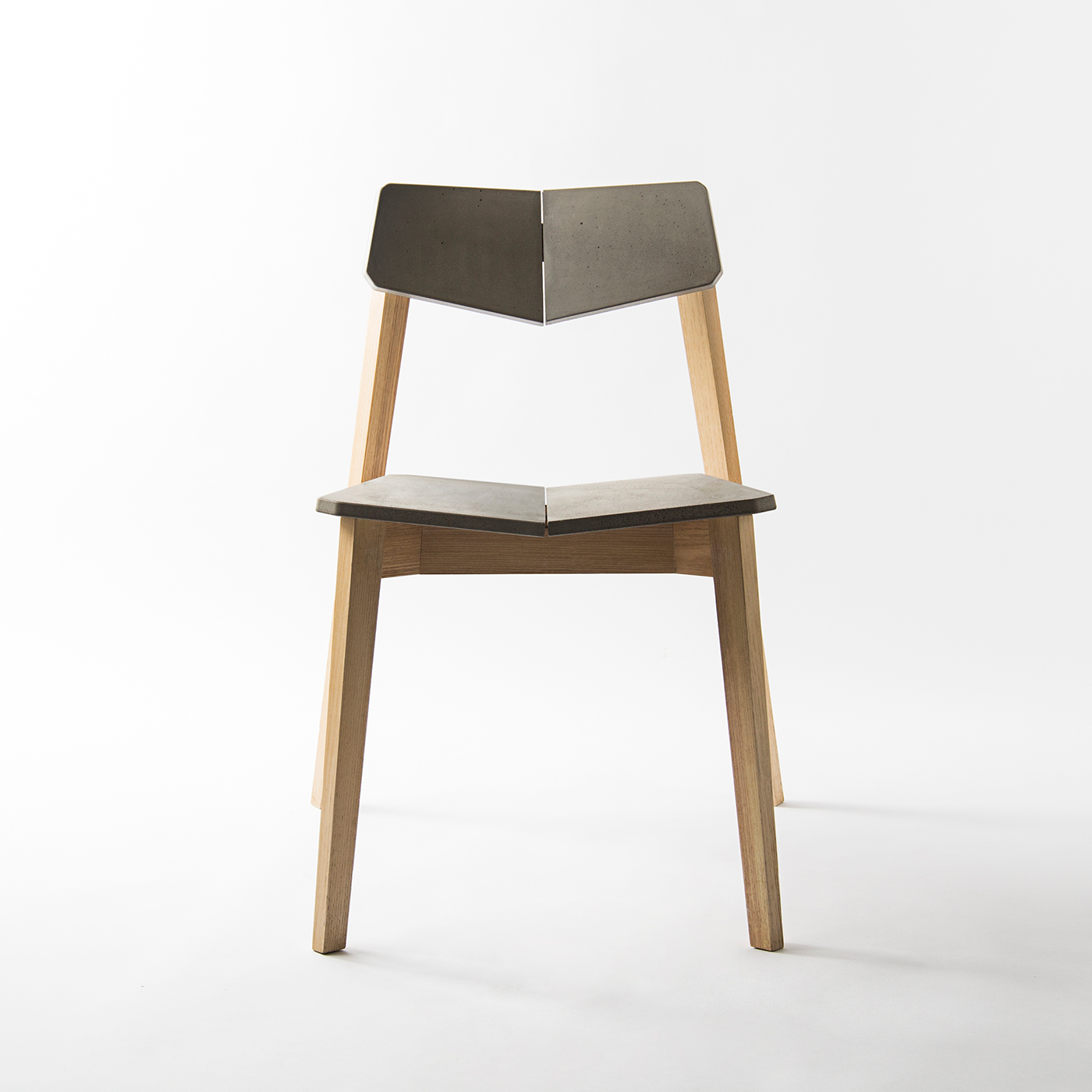 concrete and wood H chair by Bentu