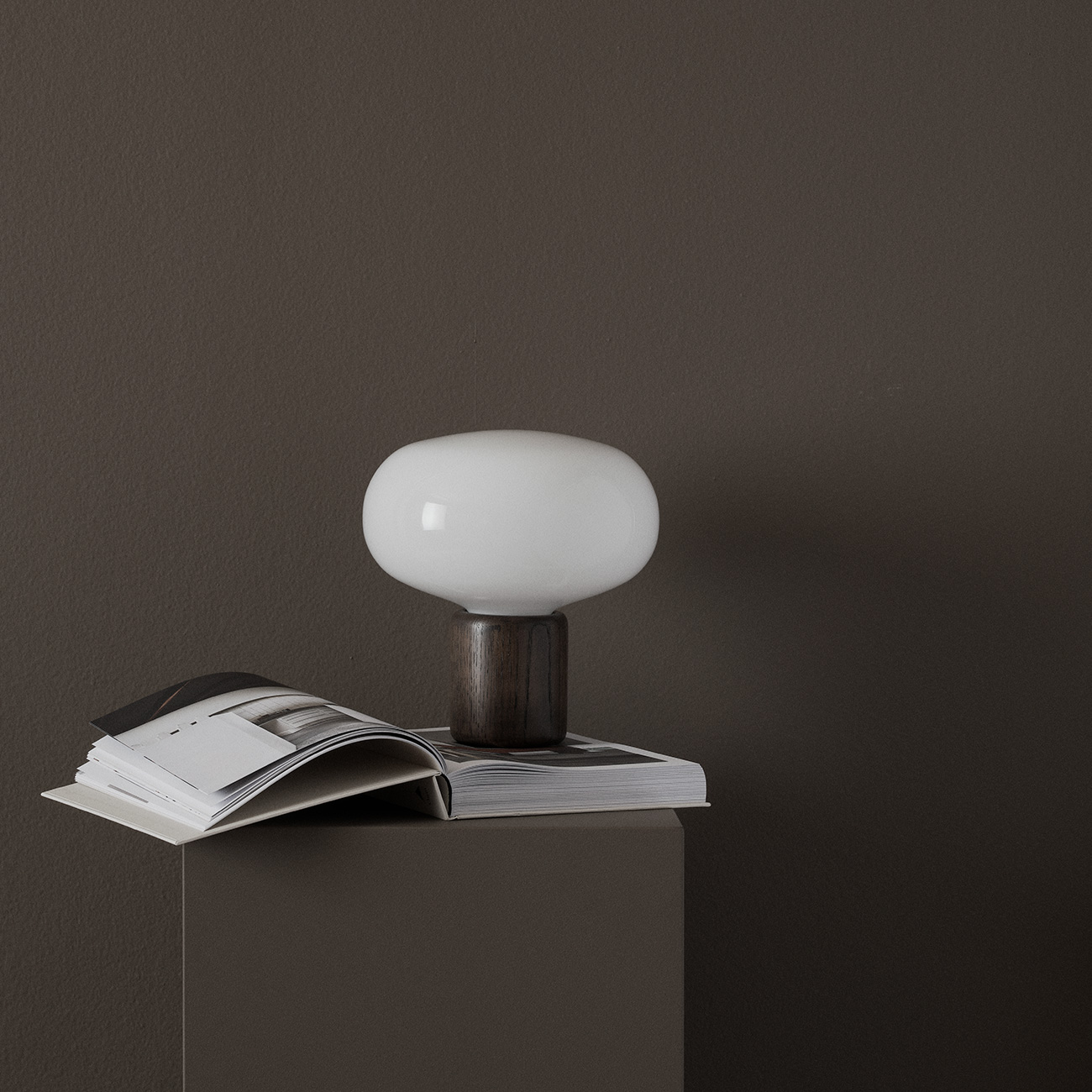 Karl-Johan table lamp with smoked oak base by New Works