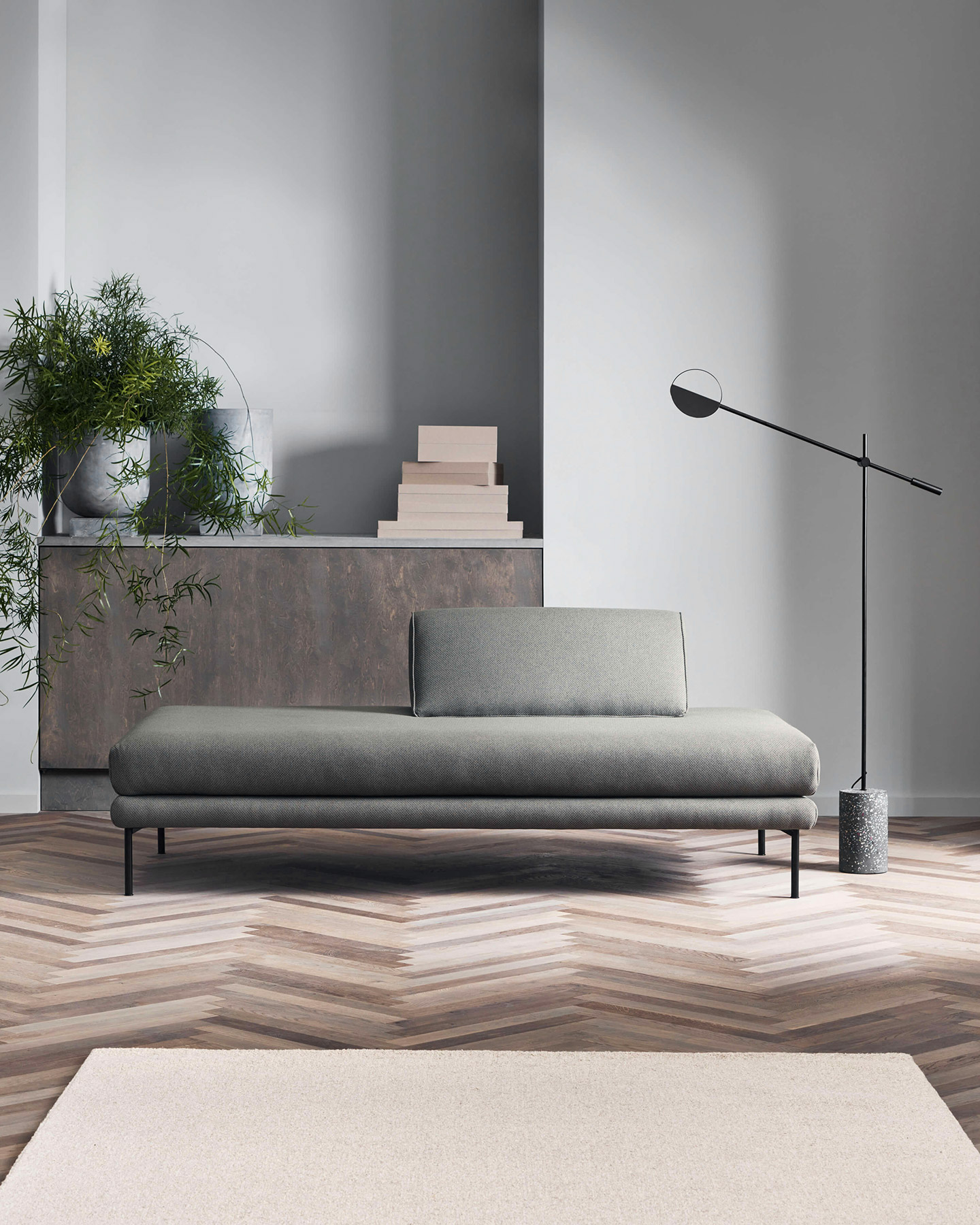 Jerome daybed by Bolia in grey green fabric