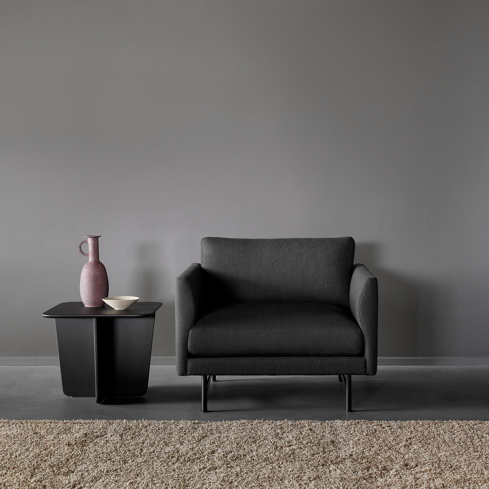 Fredericia, Calmo dark grey fabric armchair