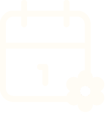 calendar icon with small flower in the right corner of the icon.