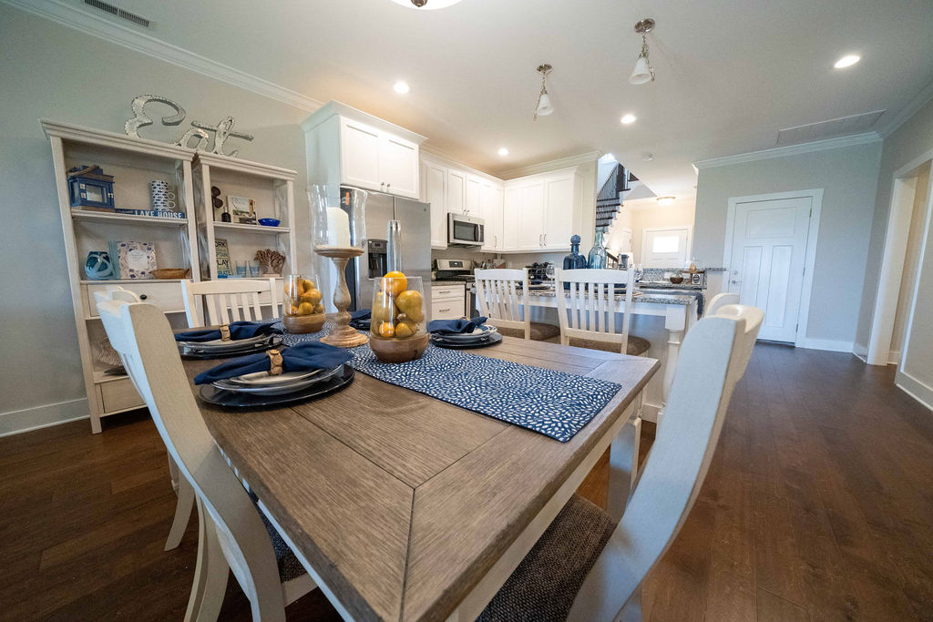Dining table in lake villa at Twin Creeks Village