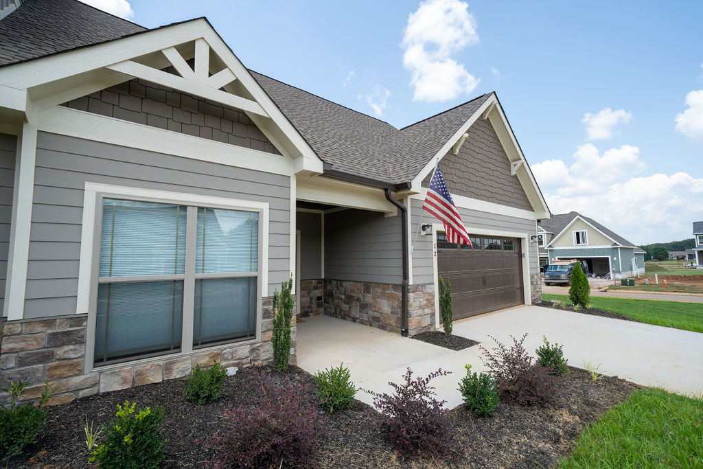 Exterior of end unit lake villa