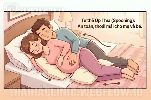 Tư thế úp thìa an toàn cho bà bầu