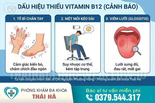 Dấu hiệu thiếu Vitamin B12: Tê bì chân tay, mệt mỏi, viêm lưỡi