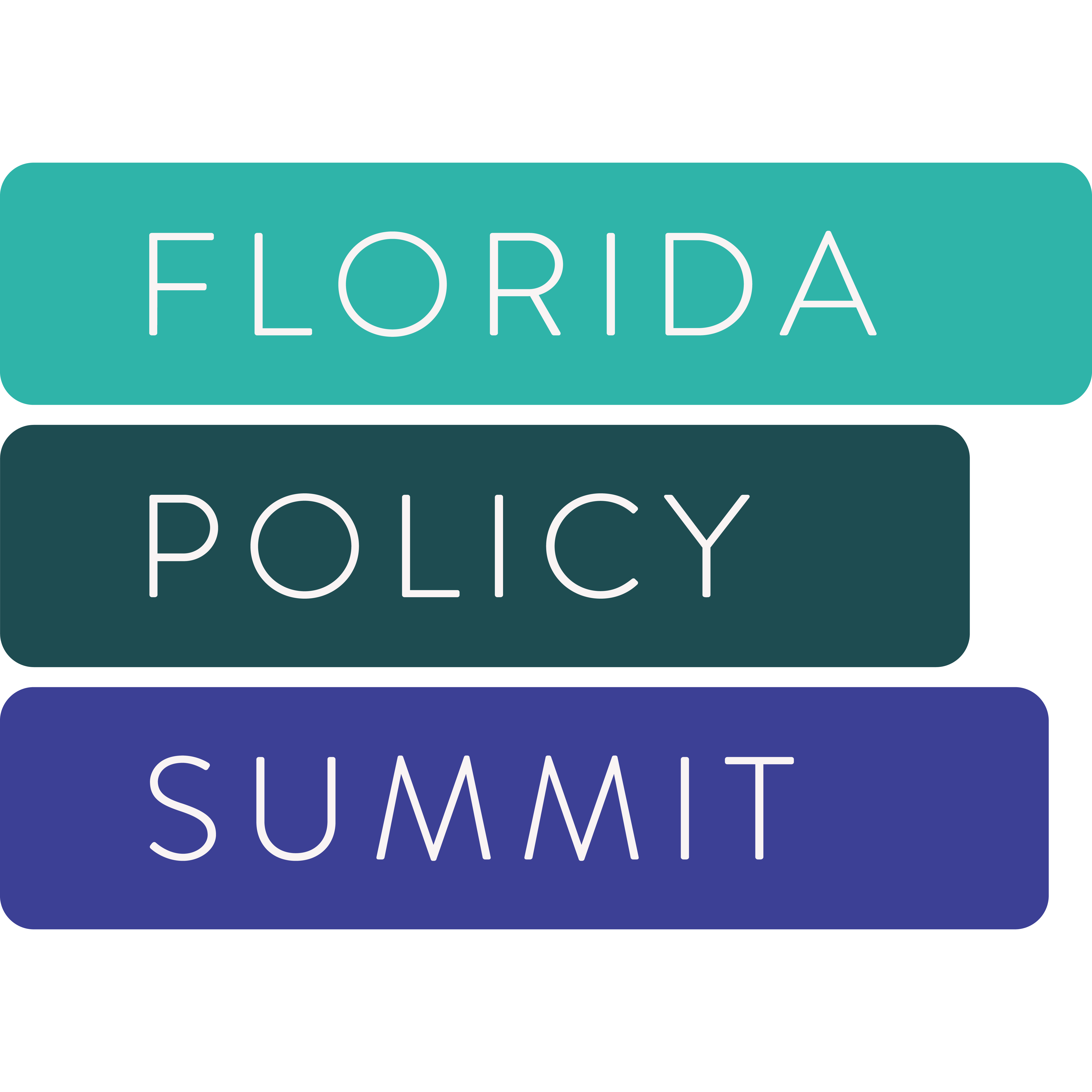 three horizontal lines with "Florida Policy Summit" inside