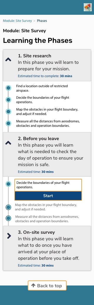 Main page of the application using Aurora design.