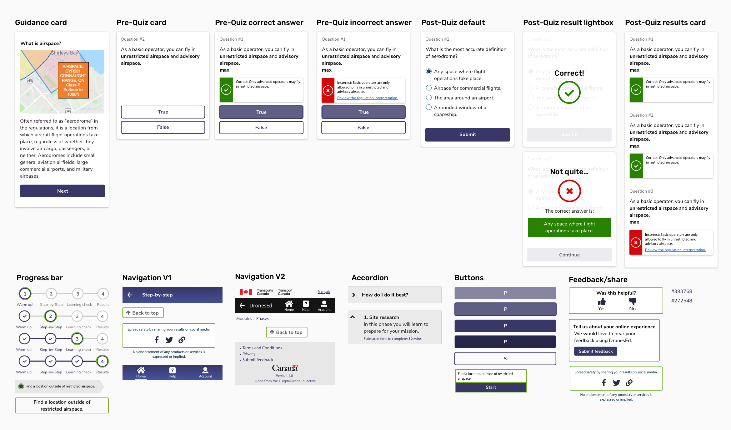 User interface custom components.