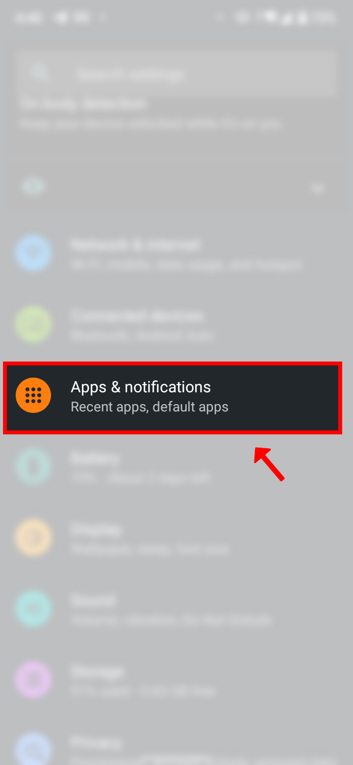 Tap App & notifications.