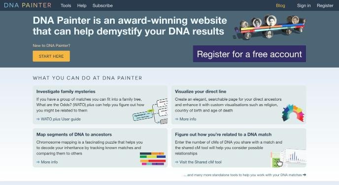 DNA Painter homepage, "What you can do at DNA Painter"