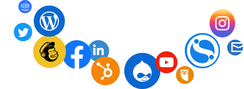 Social Icons: Our stock and FX analytics can easily be automated and integrated across Facebook, LinkedIn, Twitter and more!