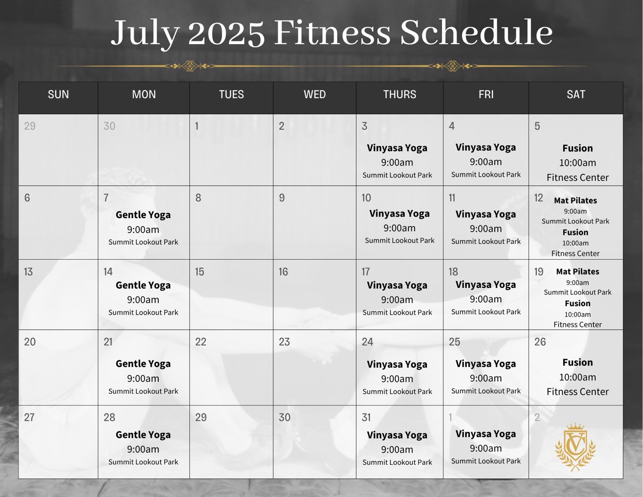 University Club Fitness Schedule