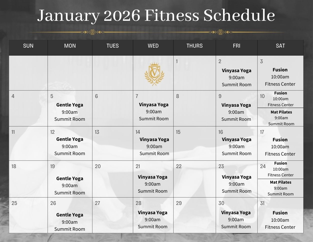University Club Fitness Schedule