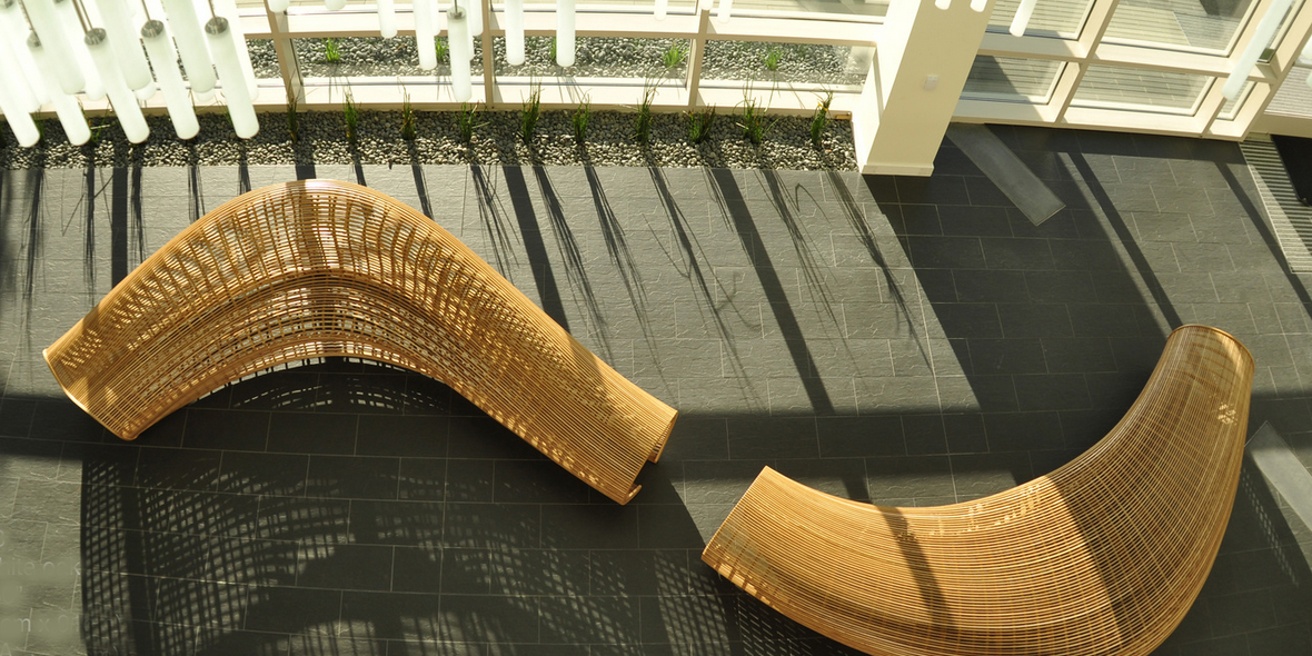 Spill II seating, steam bent white oak [Image via Matthias Pliessnig's website]