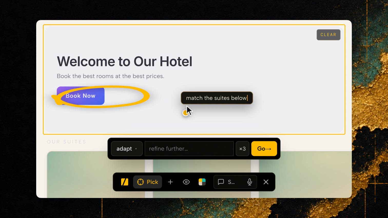 Impeccable product screenshot showing the design taste skill for AI coding assistants