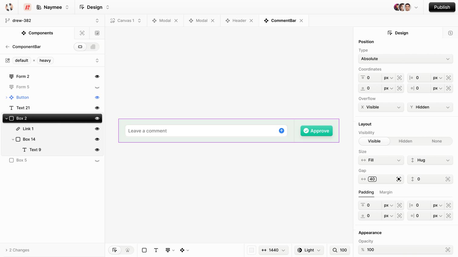 Zoah, a platform where the canvas is the single source of truth for design and code