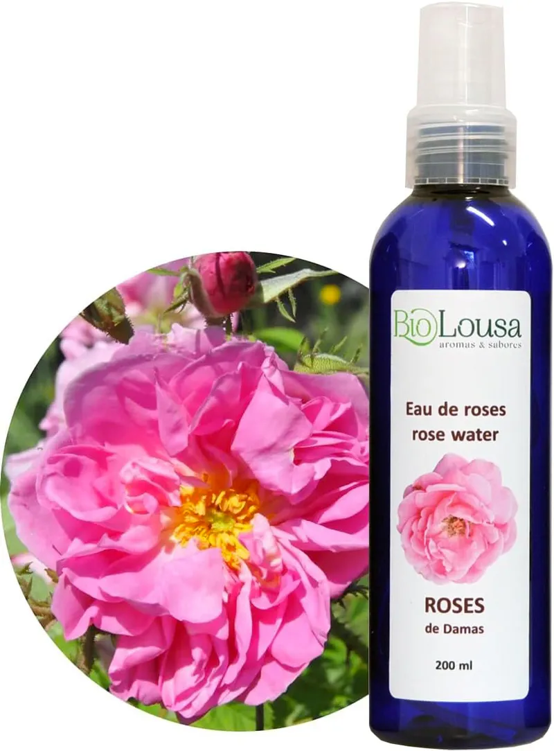 Acqua di rose BioLousa Eau de Roses, tonico naturale da 200 ml per viso, corpo e capelli, idratante e purificante.