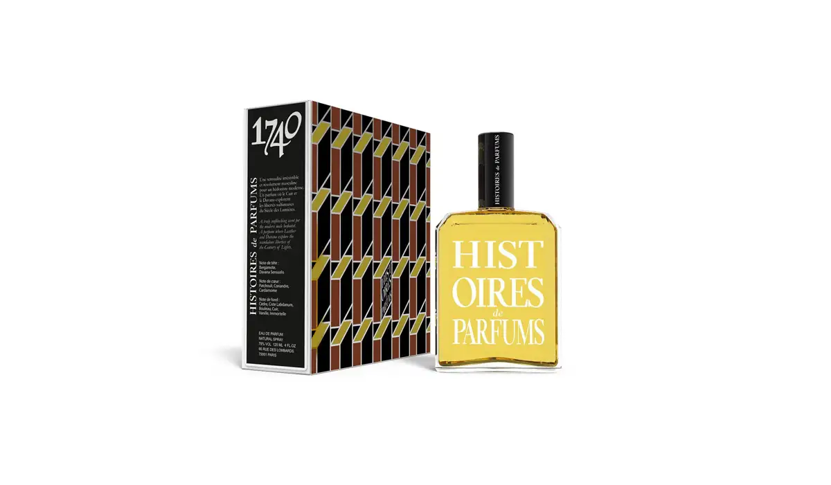 Flacone e confezione del profumo 1740 Marquis de Sade di Histoires de Parfums, una fragranza che evoca un racconto storico