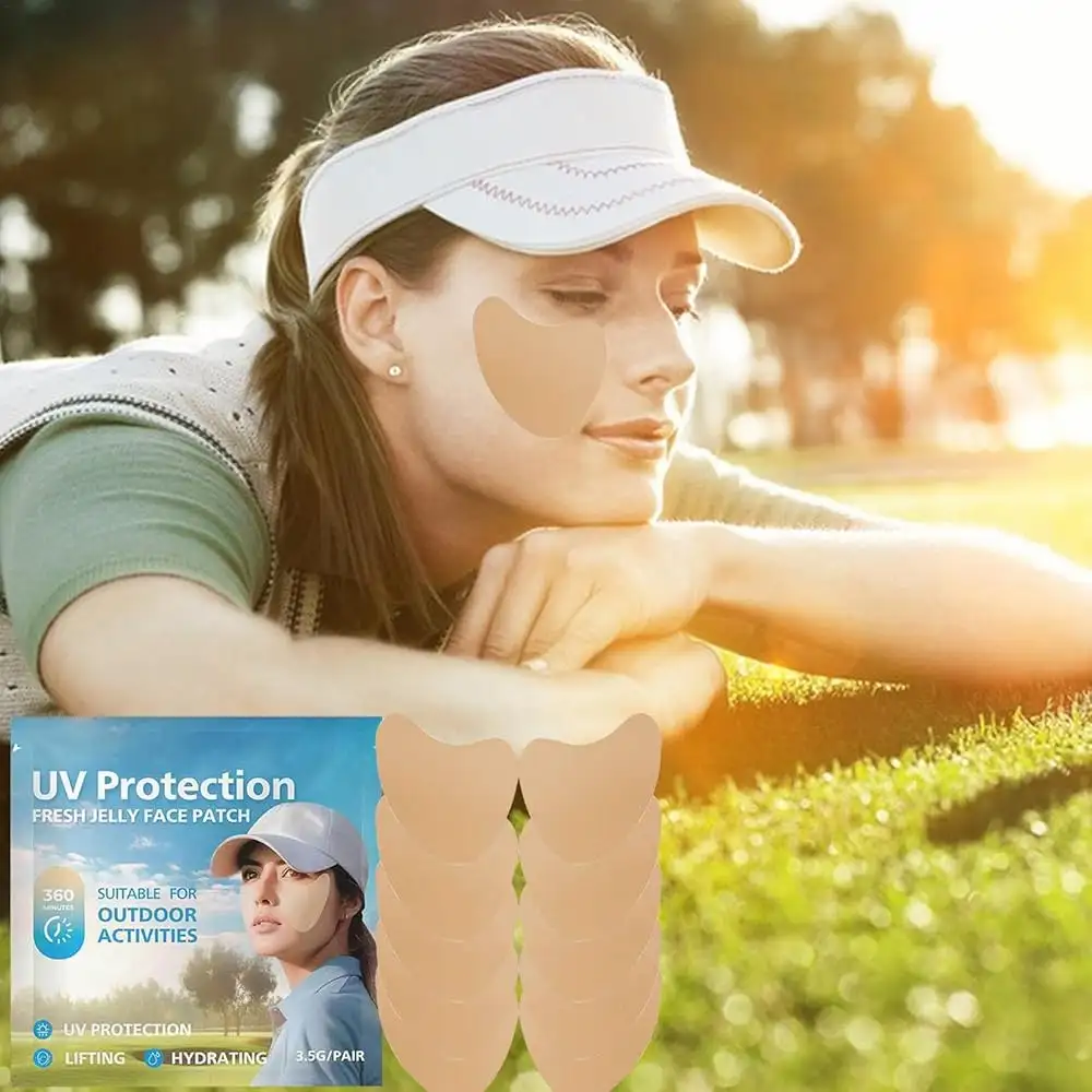 Patch viso anti-UV per protezione solare outdoor, idratanti e lifting; ideali per sport e attività all’aperto