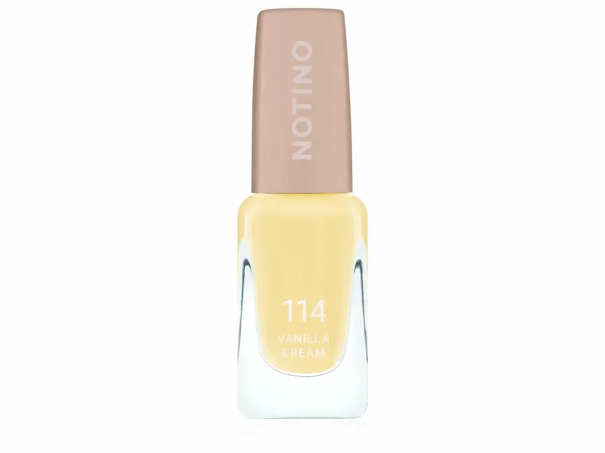 Smalto Notino 114 Vanilla Cream, tonalità giallo pastello con finitura lucida