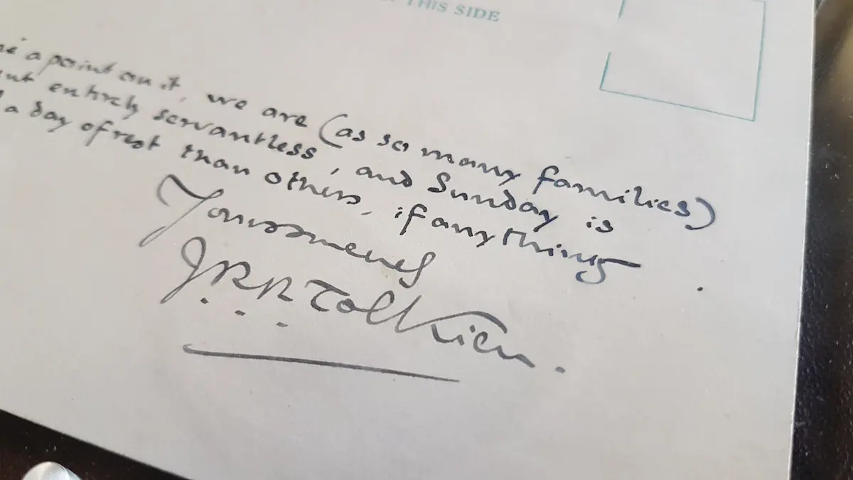 Lettera autografa di J.R.R. Tolkien del 1939 con firma originale
