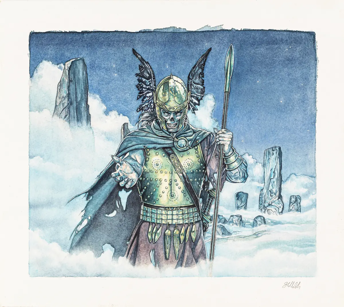 Illustrazione fantasy del Barrow Wight di Stephen Walsh (1997), ispirata a Il Signore degli Anelli