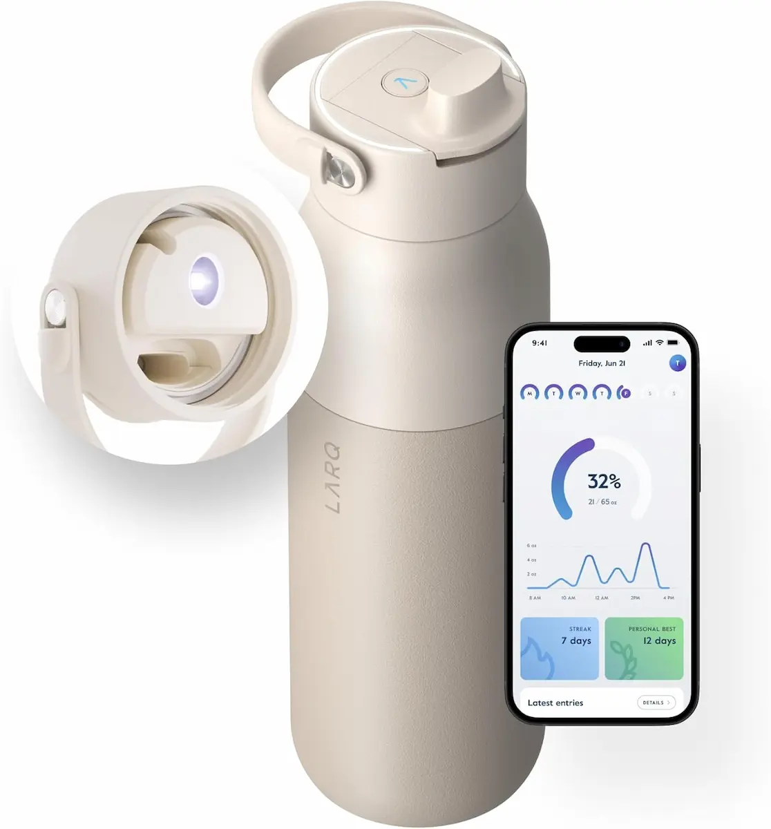 LARQ Borracia PureVis 2 680ml – Purificatore d’Acqua UV con Autopulizia