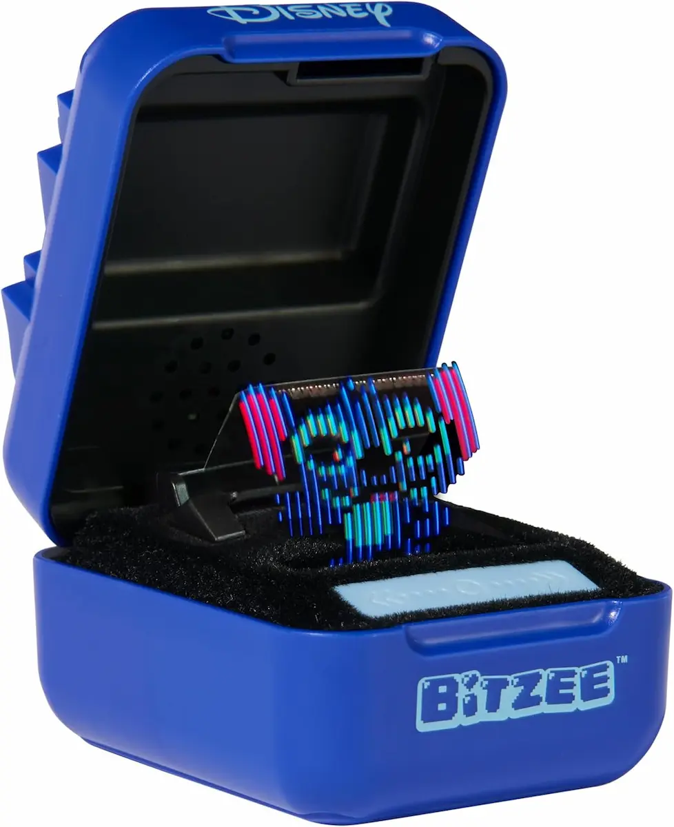 Animaletto digitale interattivo Bitzee con ologramma a pixel e confezione blu (a tema Disney). Il giocattolo Tech trend per bambini a Natale 2025